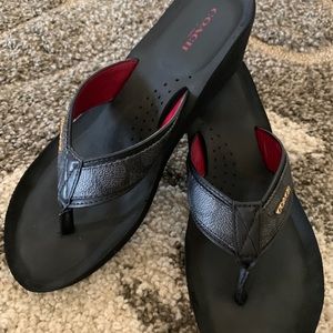 COACH Jolene Wedge Flip flop Sandals size 10